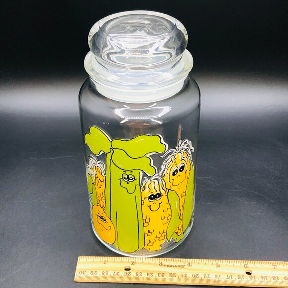 Vintage HILDI Anthropomorphic Vegetable Corn Celery Glass Jar and Bubble Lid - Picture 11 of 12